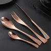 Servis uppsättningar Creative European Style Western Tabelloar Gifts El Steak Knives Forks Spoon Fishtail Luxury rostfritt stål i bestick