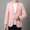 Ternos masculinos 2023 algodão versão coreana moda negócios cavalheiro presidiu o estilo britânico casual fino blazer de casamento