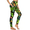 Women's Leggings Tropical Fruit Sexy Vegetarian Lemon Print Workout Yoga Pants High Waist Elastic Sports Tights Sweet Custom Leggins