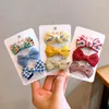 Accessoires pour cheveux, 3 pièces/ensemble nœuds, épingles en tissu, Clips pour enfants filles, Kawaii, motif Floral, couleur unie, épingles à cheveux pour bébé, Bang Side Kid