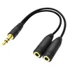 Splitter per auricolari audio Convertitore per cuffie Connettore Adattatore da 3,5 mm Splitter audio stereo a Y