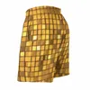 Shorts masculinos verão board disco ball impressão correndo dourado brilhante impresso praia calças curtas retro troncos de secagem rápida plus size