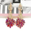 Dangle Earrings Arrivals Boho Crystal For Women Plant Pendant Colorful Statement Large Rhinestone Earings Party Jewelry