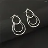 Dangle Earrings Classic Gold Or Rhodium Color Plating Hammered Thin Circle Linked Water Drop For Women Girl OL Casual Party Wearing