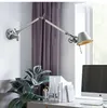 Wall Lamp Industrial Wind Simple Modern Foldable Lights Long Swing Arm Adjustable Aluminum Sconces Lamps For Bedroom