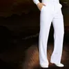 Bühne tragen 2023 Männer Tanz Hosen Latin Erwachsene Kostüm Weiße Hose Rumba Tango Ballsaal Wettbewerb Männlich VDB706