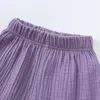 Hosen Baumwolle Leinen Candy Farbe Sommer Casual Hosen Für Mädchen Kinder Kleidung Lose Elastische Untere Bein Solide Kleinkind Kinder