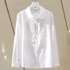 Women's Blouses Cotton Blouse Woman 2023 Autumn Winter Design Long Sleeve Turn Down Collar Lace Ruffles Button Up Shirts Female Sweet Tops