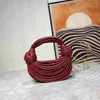 Fashion Abstract Bag Stripe Woven Double Knot Women Handbag High Capacity Designer Bag