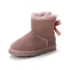 Ug g barn varma boot barn klassisk mini bailey bow ii halv snö stövlar vinter full päls fluffy pälsa satin ankel förskolan enfant barn barn småbarn flicka tod stövlar