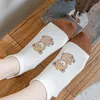 Skarpetki dla kobiet kreskówka z kreskówek Krowa Brown Striped Cute Calletins Kawaii Woman Harajuku Kobieta Skarpety Designer Cotton Socken