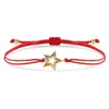 Charm Armband Cubic Zirconia Stones Gold-Plated Multicolor CZ Five-Point Star Armband Women 2023 Fashion Red Cord Handgjorda smycken