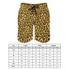 Herr shorts brädklassisk leopard vintage badstammar faux päls djurtryck snabbt torkande sportkläder trendig plus size strand