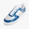 DIY-skor en för män kvinnor plattform avslappnad sneaker personlig text med blå coola stiltränare utomhusskor mångsidiga 36-48 100963