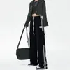 Frauen Hosen Harajuku Frau Oversize Streifen Fracht Jogginghose Kordelzug Tasche Frühling Herbst Streetwear Fashion Jogger Sport Casual