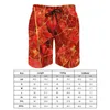 Short pour Homme Planche de Marbre Rouge Été Feuille Abstraite Impression Course à Pied Pantalon Court de Plage à séchage Rapide Motif rétro Grande Taille Maillot de Bain