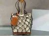 Bolso de hombro de playa para mujer, accesorios de malla tejida, bolso de lona Interior, bolso de diseñador JS de lujo