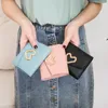 Wallets Fashion Short Purse Female Korean Version Heart-shaped Small Money Clip Simple Square Three Fold Women's Coin