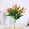 4 шт. моделирование 7 вилочный колокольчик орхидея пластиковые искусственные цветы свадебные украшения домашняя вечеринка поддельные цветы ландыш свадебный букет реквизит для фотографий