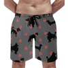 Heren shorts zwart schattig hond board stippen print casual korte broek man ontwerp sportkleding sneldrogend zwembroek cadeau idee