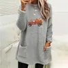 Women's Hoodies Women Casual Double Fuzzy Sweatshirt Faux Car Graphic Fleece Zip Pullover Sweaters Half Cute Fashion