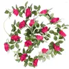 Fiori decorativi 220 cm Fiore artificiale Rose Vine Appeso Ghirlanda Decorazione di nozze per la casa