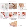 Faux Ongles Court Carré Français Faux Ongles Presse Avec Colle Designs Ensemble Couverture Complète Artificielle Simple Rose Art Astuce