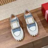 Mocasines de plataforma con hebilla de diamantes de imitación de lona de alta calidad, zapatos de diseñador de vestir informales clásicos a la moda, zapatos de fábrica de 3,5 cm