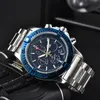 Breitling Endurance Pro Chronograph Quartz Black Dial Multifunctional Fashion Business Sports Calendar stainless steel Strap Men Watch b001