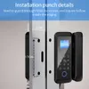 Door Locks Tuya Bluetooth Fingerprint Smart Lock for Office Store Wooden Glass Sliding Door Fingerprint RFID 13.56Mhz Card Password Unlock HKD230902