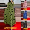 Abbigliamento etnico 5XL Abaya musulmano moda maxi abito a pois autunno manica lunga girocollo allentato pullover abito elegante principessa delle feste