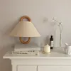 Vägglampa koreansk stil trä konst tyg lampor vintage sovrum sovrum vardagsrum studie deco sconces lampor fixturer