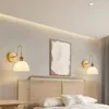 Lámparas de pared de vidrio nórdico LED giratorio, pantalla blanca leche de 29CM, iluminación para sala de estar, pasillo, dormitorio, estudio, lectura, accesorios de decoración