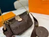 Designer Bag Kvinnor Pocket Metis Fashion Högkvalitativ handväska Crossbody Löstagbar axelband Handväska Plånbok tre i en läderplånbok Enkel axelväska