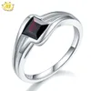 Cluster Anéis Stock Clearance Natural Preto Garnet Anel Sólido 925 Sterling Silver Fashion Style Fine Jewelry para Mulheres Presentes de Aniversário