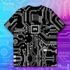 T-shirts pour hommes Circuit Skull Electromagnétisme Connaissance des données Technologie d'intelligence artificielle Chemise à séchage rapide Vêtements d'été à manches courtes