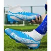 Children's Long Nail Football Boots High Top AG Soccer Shoes Youth Kids Outdoor Lawn Training Shoes For Woman Man Big Size 31-48