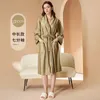 Women's Sleepwear Nightgown Spring And Autumn Night-robe Thin Bathrobe High Sense Summer Lovers Length Men's Robe Nightwear