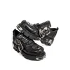 Dark Punk Robe Leather Metal Niche Low Top Plateforme Retro Rock Rock Chaussures pour les hommes et les femmes