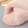 Fashion Winter Cross Slippers Fluffy Fur Slipper Home Slides Platform Flat Indoor Floor Flip Flops Women Ladies Shoes 23 6e4d