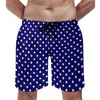 Herr shorts blå polka prickar brädet vintage dot hawaii strand korta byxor man surfing snabb torr badstammar födelsedagspresent