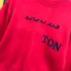 maglione per bambini firmato Pullover per bambini jacquard minimalista con lettera a contrasto Taglia 100-150 CM moda girocollo bambino Maglieria Aug30