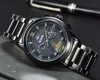 Top hommes entièrement fonctionnels habitants chronomètre montres batterie à noyau de quartz super bande en acier inoxydable cadran squelette soleil popluar date automatique volant d'inertie cadeaux de montre de créateur