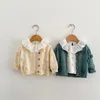0-3 anos flor bordado bebê meninas cardigan camisola outono algodão camisola superior roupas do bebê da criança meninas casaco de malha roupas de inverno 2565