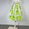 Röcke Retro 50er Jahre OL besticktes Organza Ballkleid Frauen hohe Taille elegant Frühling Sommer Herbst