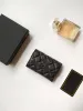 Lyxdesigner Walles Plaid Caviar Style Woman Card Holders Pure Color äkta läder Klassisk plånbok Designer Sheepskin Texture Purse Card Holder For Women