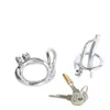 Stainless Steel Male Chastity Devices with Hollow Urethral Catheter Penis Plug Metal Cockring Sex Toys for Men