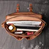 Briefcases Leather Shoulder Bag For Men And Women