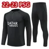 2223 PSGG Survetement Chandal Soccer Sets MbappeトラックスーツトレーニングスーツMaillot Long Sleeve Jersey Jacket Kit 2023 Messis最高品質のメンズキッズジョギング