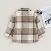 Jassen Peuter Button Shirt Jacket Casual geruite print lange mouw vest jas voor baby baby lente herfst uitloper